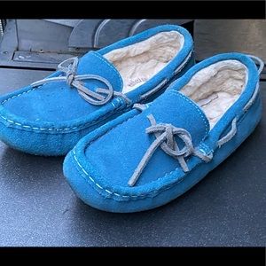 Staheekum Teal Suede Faux Slip On Slippers Size 7